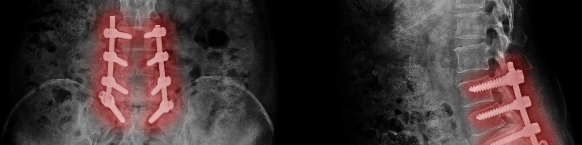 X-rays of a lumbar spinal fusion